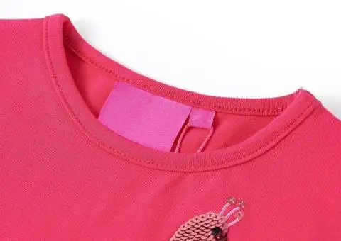Tricou pentru copii cu mâneci lungi, roz aprins, 104 - 3/5