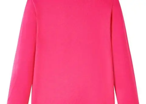 Tricou pentru copii cu mâneci lungi, roz aprins, 128 - 2/5