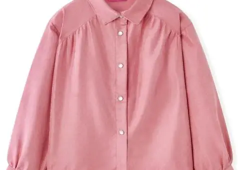 Bluză pentru copii cu mâneci bufante, roze antichizat, 128 - 1/5