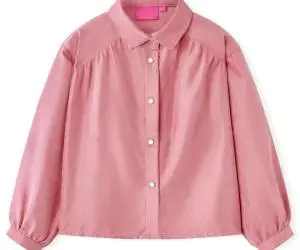 Bluză pentru copii cu mâneci bufante, roze antichizat, 128