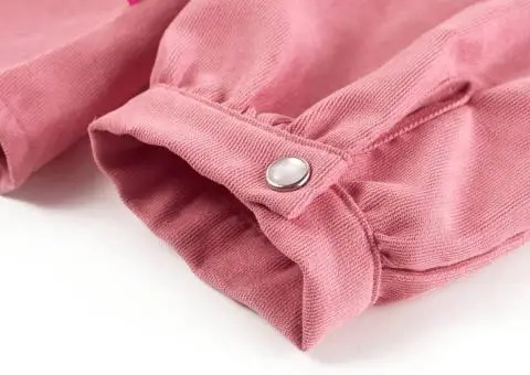 Bluză pentru copii cu mâneci bufante, roze antichizat, 128 - 5/5