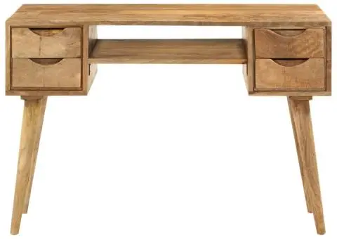 Birou cu sertare, 110x47x76 cm, lemn masiv de mango - 2/5