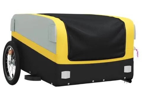 Remorcă pentru biciclete, negru și galben, 45 kg, fier - 4/5