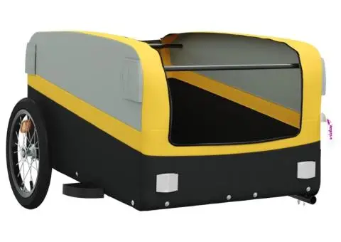 Remorcă pentru biciclete, negru și galben, 45 kg, fier - 5/5