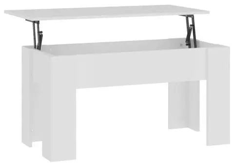 Măsuță de cafea, alb, 101x49x52 cm, lemn prelucrat - 2/5