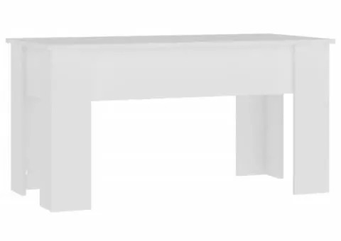 Măsuță de cafea, alb, 101x49x52 cm, lemn prelucrat - 5/5