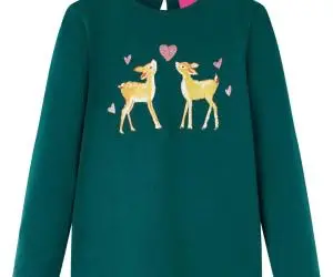 Tricou de copii cu mâneci lungi verde închis 92
