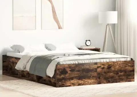 Cadru de pat, stejar fumuriu, 160x200 cm - 1/5