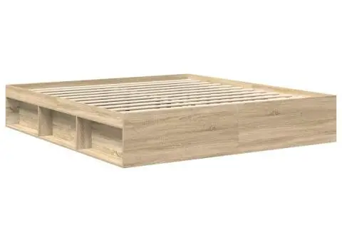 Cadru de pat, stejar sonoma, 200x200 cm - 4/5