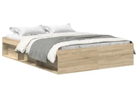 Cadru de pat mic dublu, stejar sonoma, 120x190 cm - 2/5