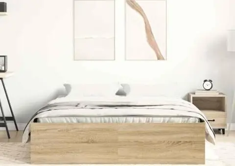 Cadru de pat mic dublu, stejar sonoma, 120x190 cm - 3/5