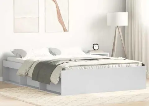 Cadru de pat mic dublu, alb, 120x190 cm - 1/5