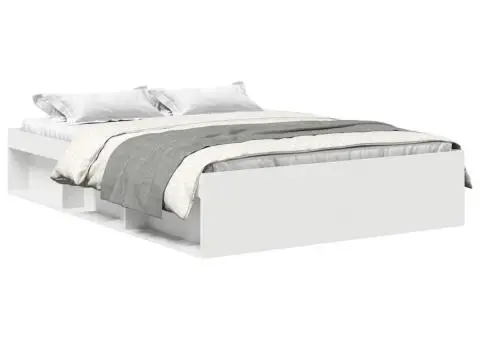 Cadru de pat mic dublu, alb, 120x190 cm - 2/5