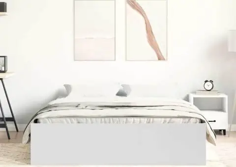 Cadru de pat mic dublu, alb, 120x190 cm - 3/5