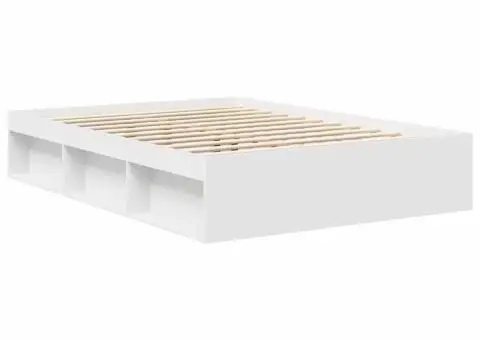 Cadru de pat mic dublu, alb, 120x190 cm - 4/5