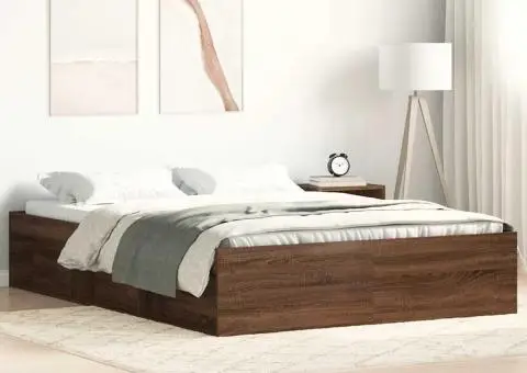 Cadru de pat, stejar maro, 140x190 cm - 1/5