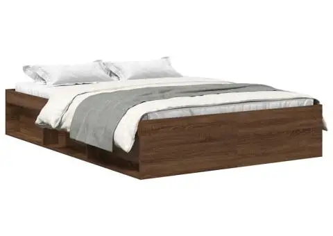 Cadru de pat, stejar maro, 140x190 cm - 2/5