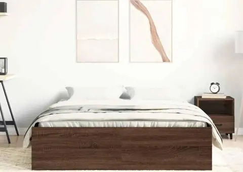 Cadru de pat, stejar maro, 140x190 cm - 4/5