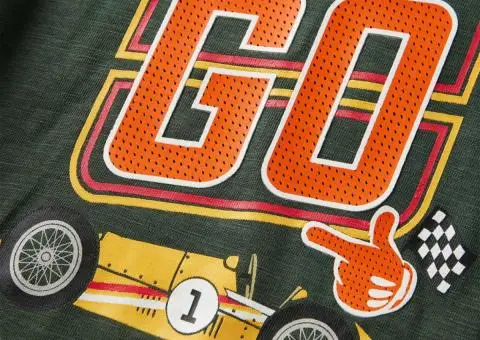 Tricou copii mâneci lungi, verde închis, 92 - 4/5