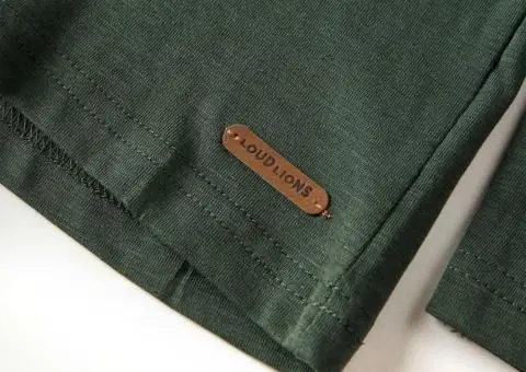 Tricou copii mâneci lungi, verde închis, 92 - 5/5