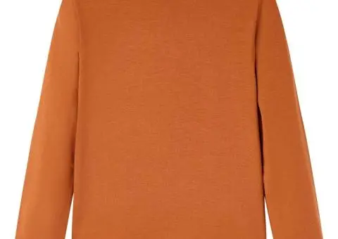 Tricou pentru copii cu mâneci lungi, coniac, 128 - 2/5