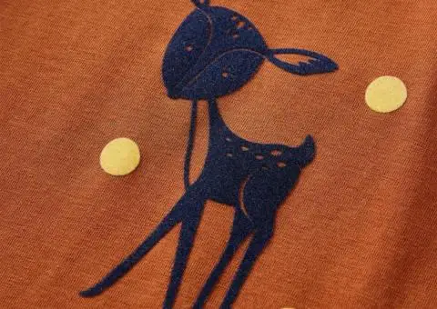 Tricou pentru copii cu mâneci lungi, coniac, 128 - 4/5