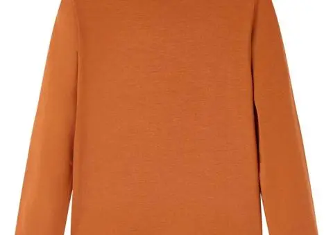 Tricou pentru copii cu mâneci lungi, coniac, 104 - 2/5