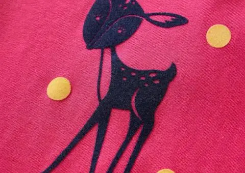 Tricou pentru copii cu mâneci lungi, roz aprins, 140 - 4/5