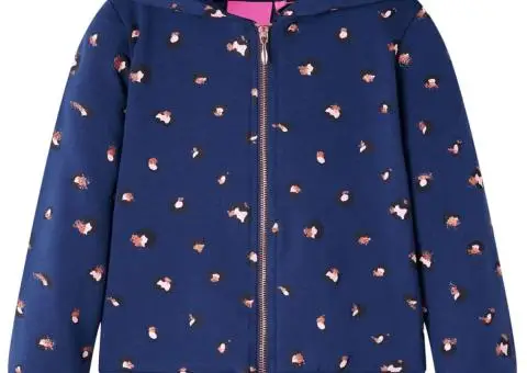 Hanorac pentru copii cu glugă, bleumarin, 104 - 1/5