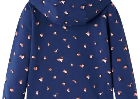 Hanorac pentru copii cu glugă, bleumarin, 104 - 2/5