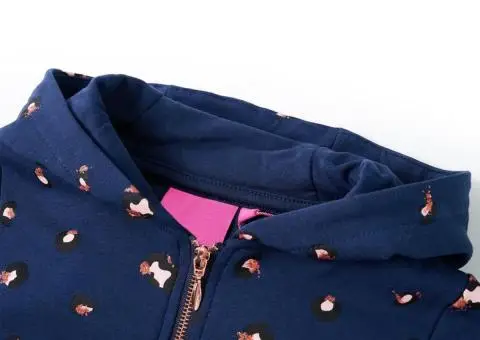 Hanorac pentru copii cu glugă, bleumarin, 104 - 3/5