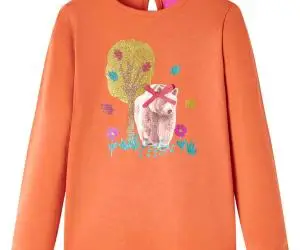 Tricou pentru copii cu mâneci lungi, portocaliu ars, 140