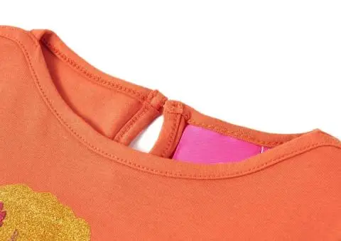 Tricou pentru copii cu mâneci lungi, portocaliu ars, 140 - 3/5