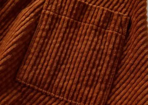 Fustă pentru copii cu buzunare, velur, coniac, 116 - 4/5