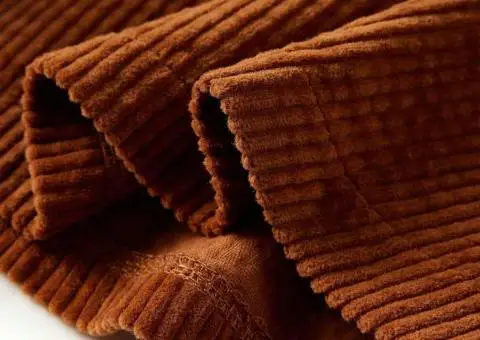 Fustă pentru copii cu buzunare, velur, coniac, 116 - 5/5