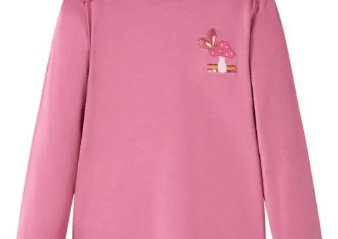 Tricou pentru copii cu mâneci lungi, zmeuriu, 116 - 1/5