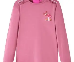 Tricou pentru copii cu mâneci lungi, zmeuriu, 116