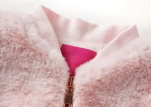 Geacă pentru copii din blană artificială, roz deschis, 104 - 3/5