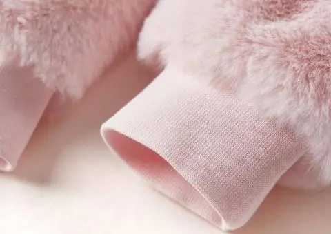 Geacă pentru copii din blană artificială, roz deschis, 128 - 5/5