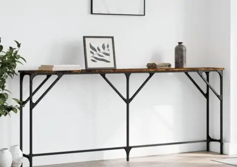 Măsuță consolă, stejar fumuriu, 180x23x75 cm, lemn prelucrat - 1/5