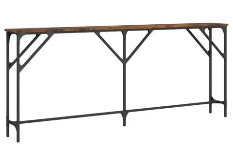 Măsuță consolă, stejar fumuriu, 180x23x75 cm, lemn prelucrat - 2/5