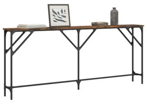 Măsuță consolă, stejar fumuriu, 180x23x75 cm, lemn prelucrat - 3/5