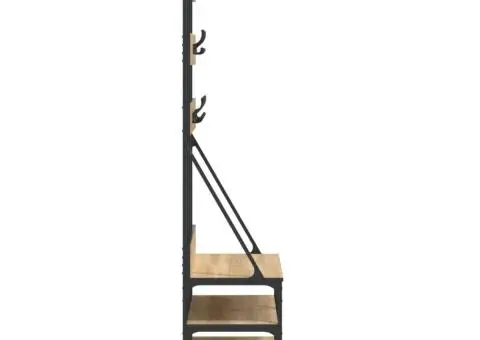 Suport de haine cu raft pantofi, stejar sonoma, 100x40x184 cm - 5/5