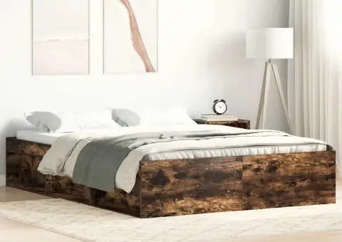 Cadru de pat, stejar fumuriu, 120x200 cm - 1/5