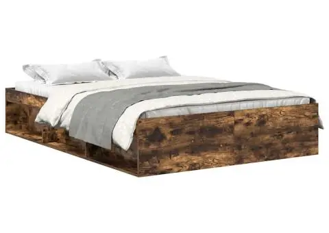 Cadru de pat, stejar fumuriu, 120x200 cm - 2/5