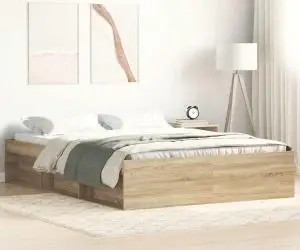 vidaXL Cadru de pat, stejar sonoma, 120x200 cm