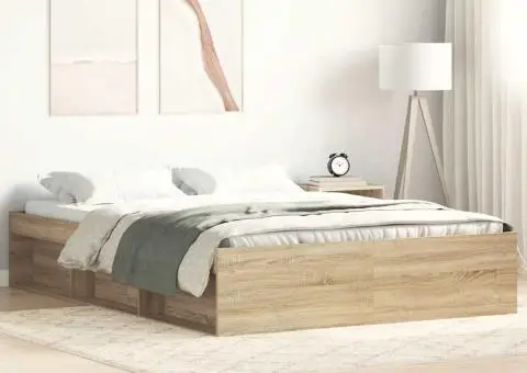 Cadru de pat, stejar sonoma, 140x200 cm - 1/5