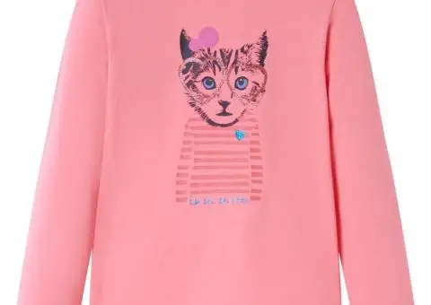 Tricou cu mâneci lungi pentru copii, roz, 92 - 1/5