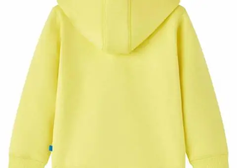 Hanorac cu glugă pentru copii cu fermoar, galben deschis, 140 - 2/5