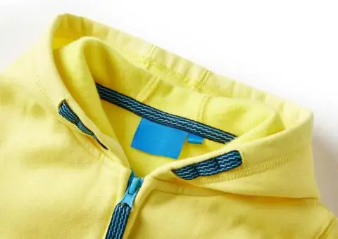 Hanorac cu glugă pentru copii cu fermoar, galben deschis, 140 - 3/5